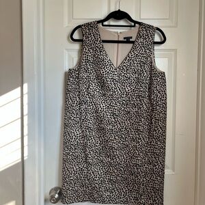 Ann Taylor Black and Cream Patterned  Dress